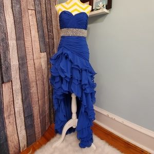 Strapless ruffled Asymmetrical prom dress new